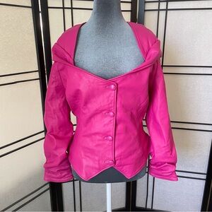 Hot Pink and Unique Leather Jacket